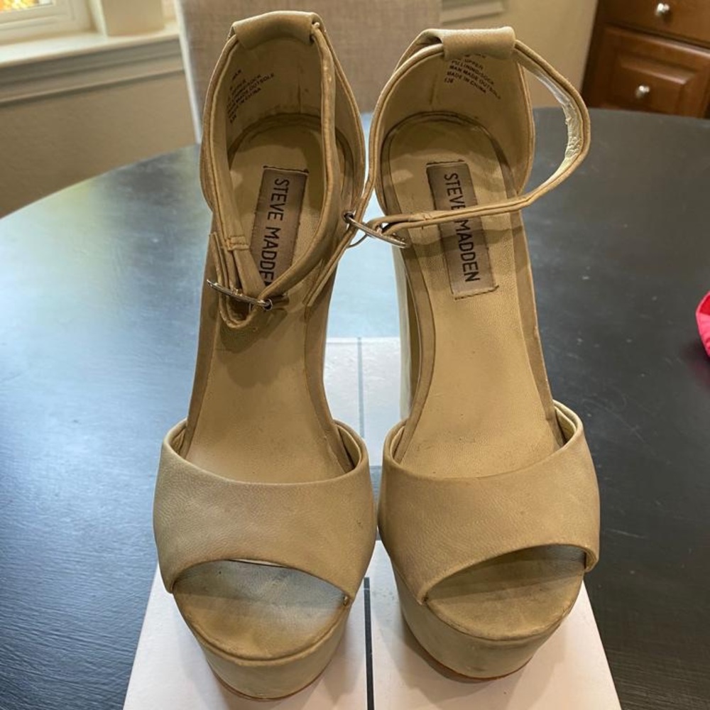 Steve Madden Whitman Platforms Bone Nubuck 6.5